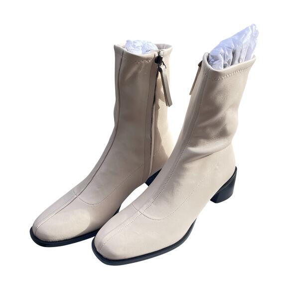 New! Quince Women's Italian leather Stretch Sock Bootie Bone Sz 6 MSRP $169 #16 - Picture 6 of 9